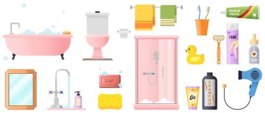 Beyaz arka planda kozmetik ürünleri ve temel malzemelerle sanatsal yazılımın kolajı