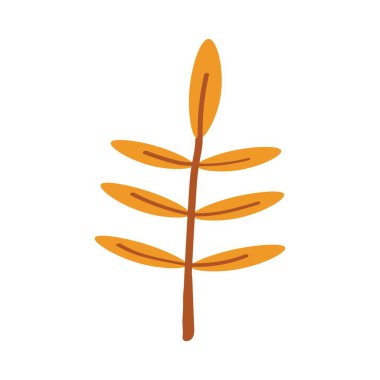 beyaz zemin üzerine sarı sonbahar yaprak