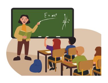 Sınıfta öğretmenlik dersi.