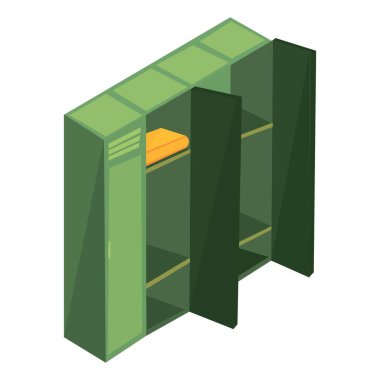 Beyaz arkaplanda modern yeşil dolaplar