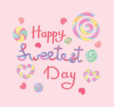 Lezzetli karamel şekerli, Mutlu Tatlı Gün için bir poster.