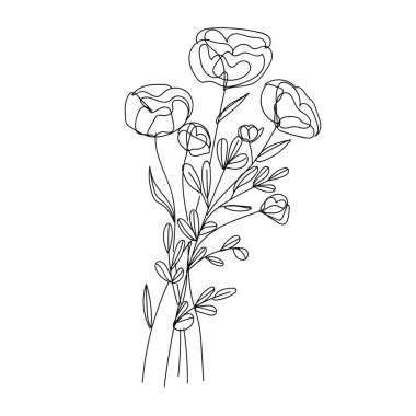 Beyaz arka planda güzel çayır çiçekleri