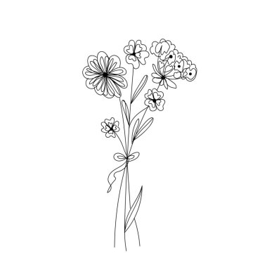 Beyaz arka planda güzel çayır çiçekleri