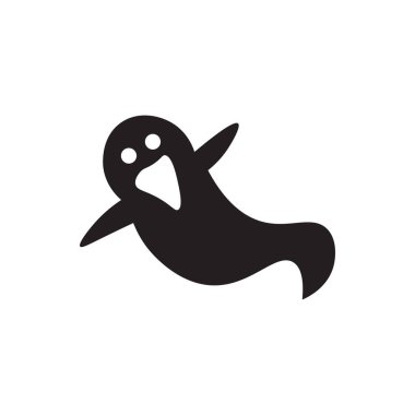 Beyaz arka planda hayalet var.