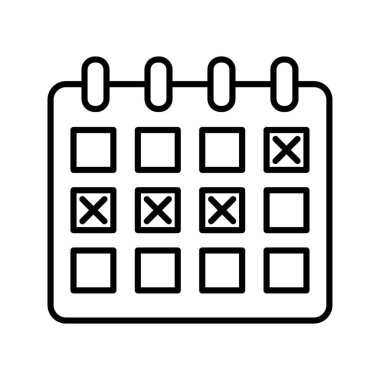 Beyaz arkaplanda doğum kontrolü için takvim ritim yöntemi