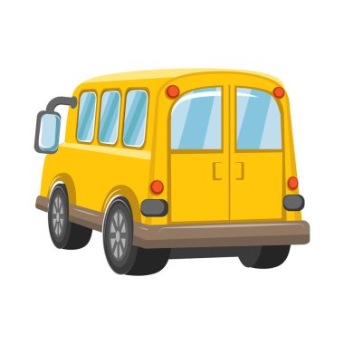 Beyaz arka planda sarı okul otobüsü 