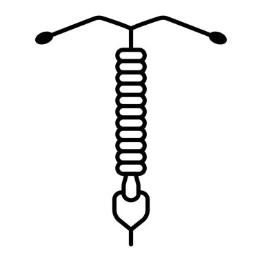 Beyaz zemin üzerinde rahim içi doğum kontrol cihazı