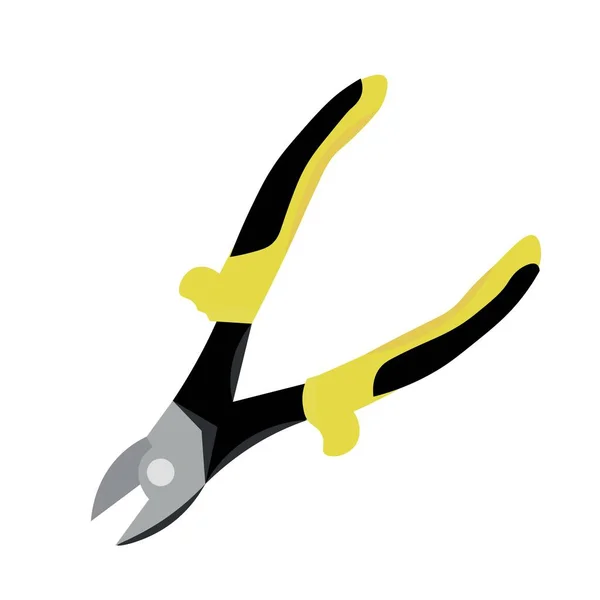 Side Cutting Pliers White Background — Stock Vector
