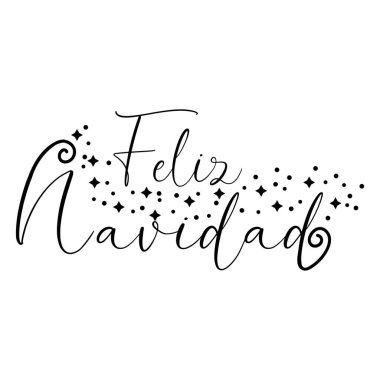 Beyaz arkaplanda FELIZ NAVIDAD (Mutlu Noeller için İspanyolca) metni