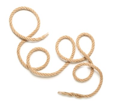 Beyaz arkaplanda uzun ip