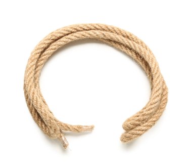 Beyaz arkaplanda uzun ip