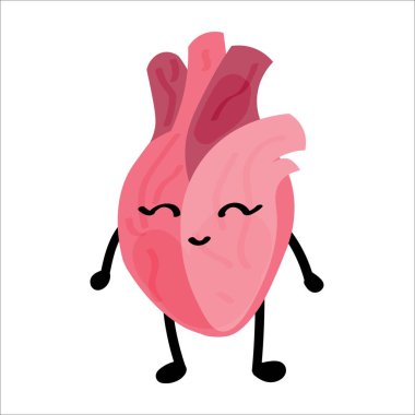 Beyaz arka planda komik insan kalbi