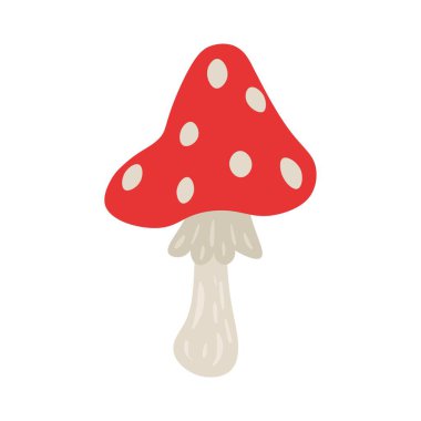 Beyaz arkaplanda zehirli mantar.