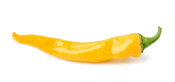 Yellow Fresh Chili Pepper White Background Stock Picture