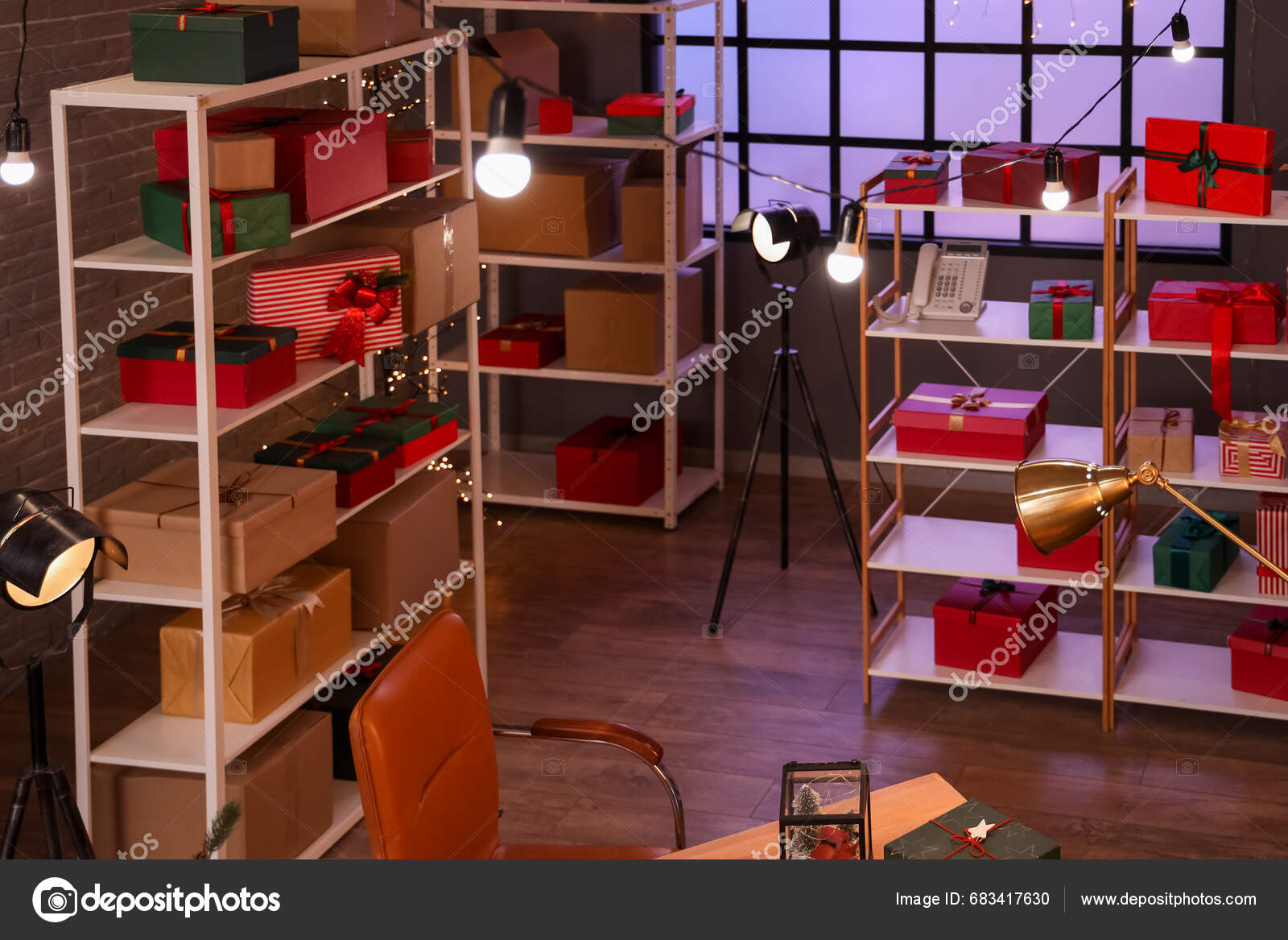 Interior Modern Post Office Christmas Gifts Decor Stock Photo by ©serezniy 683417630