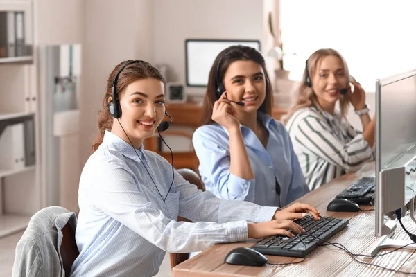 Female technical support agents working in office