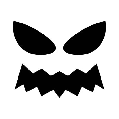 Beyaz arka planda kızgın Cadılar Bayramı canavarı suratı