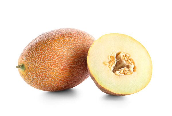 Sweet melons on white background