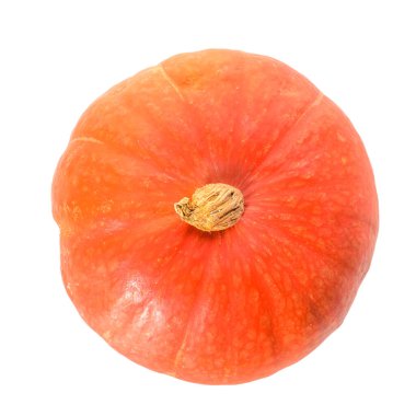 Beyaz arkaplanda turuncu taze balkabağı