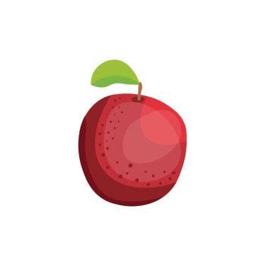 Beyaz arkaplanda kırmızı elma