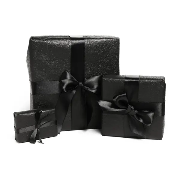 Gift Boxes White Background Black Friday — Stock Photo, Image