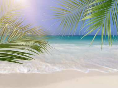 Tatil köyündeki tropikal deniz plajı manzarası