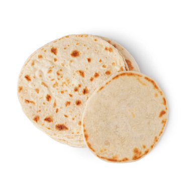 Beyaz arka planda lezzetli pita ekmeği