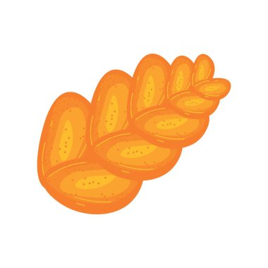 Beyaz arka planda Challah ekmek