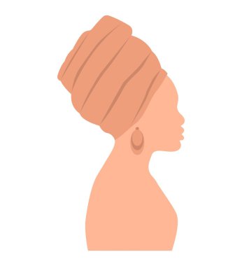 Beyaz arka planda Afrikalı kadın silueti