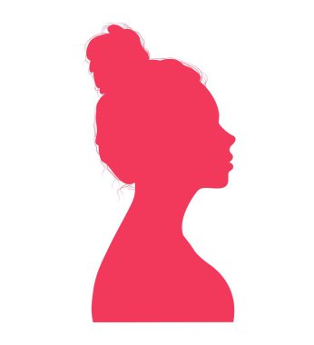 Beyaz arka plan üzerinde genç kadın silüeti