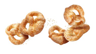 beyaz izole lezzetli simit  