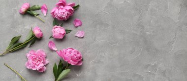 Grunge arka planında güzel şakayık çiçekleri metin için boşluk