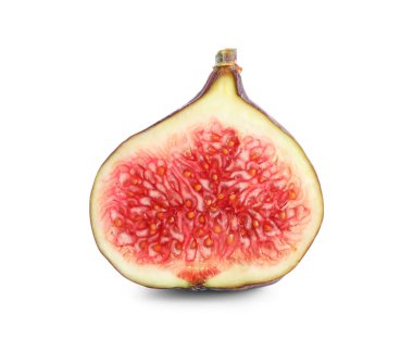 Taze sulu kesik incir beyaz arkaplanda izole