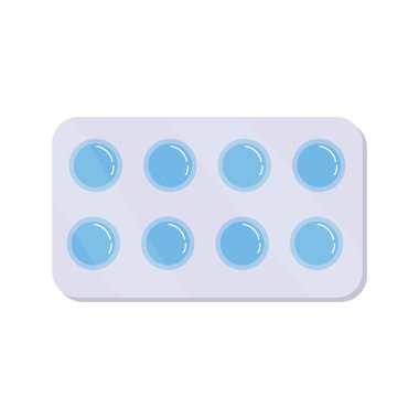 Beyaz arka planda hapların kabarcıkları