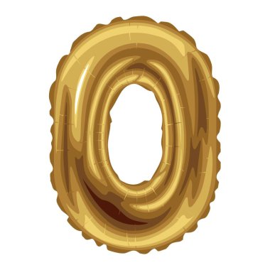 Beyaz arkaplanda şekil 0 şeklinde balon