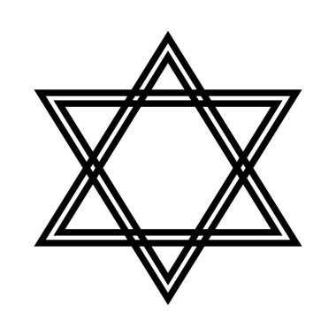 Beyaz arka planda Yahudi Davut Yıldızı