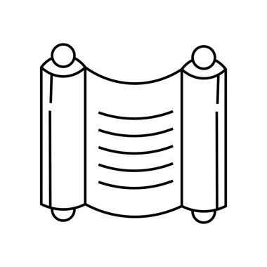 Beyaz arkaplanda parşömen çizimi