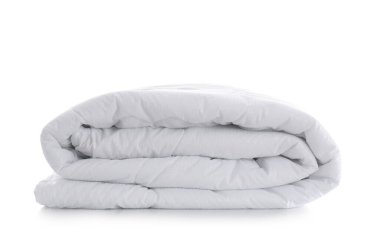 Katlanmış battaniye beyaz arkaplanda izole