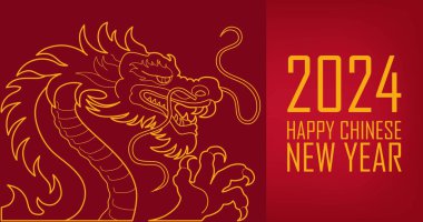 2024 Çin Yeni Yılı için güzel kırmızı selamlama pankartı 