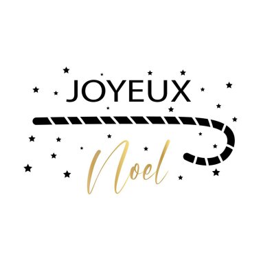 Yazı: JOYEUX NOEL (Mutlu Noeller için Fransızca) beyaz arkaplan