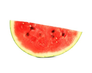 Beyaz arka plan üzerinde taze karpuz parçası
