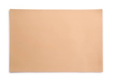 Beyaz arkaplanda deri masa minderi