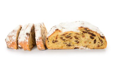 Beyaz arka planda lezzetli bir Noel çalıntısı