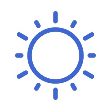 Beyaz arkaplanda hava tahmini uygulaması için güneş simgesi