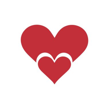 Beyaz arka planda iki karalanmış kalp. Sevgililer Günü kutlaması