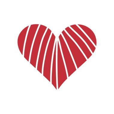 Beyaz arka plana kalp çizilmiş. Sevgililer Günü kutlaması