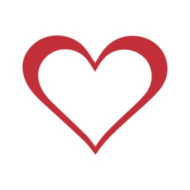 Beyaz arka plana kalp çizilmiş. Sevgililer Günü kutlaması