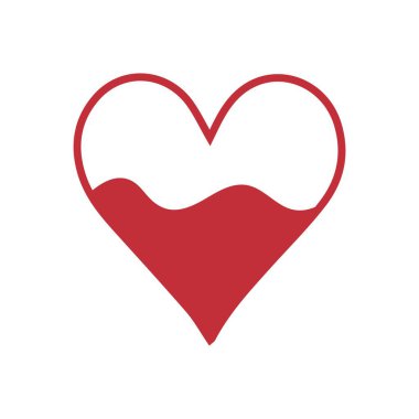 Beyaz arka plana kalp çizilmiş. Sevgililer Günü kutlaması