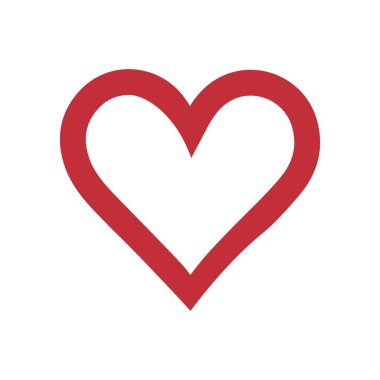 Beyaz arka plana kalp çizilmiş. Sevgililer Günü kutlaması