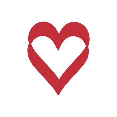 Beyaz arka plana kalp çizilmiş. Sevgililer Günü kutlaması